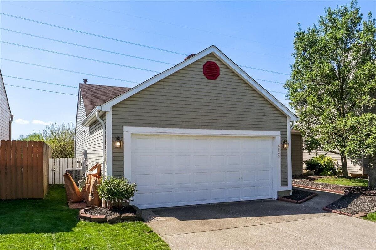 2 car attached garage